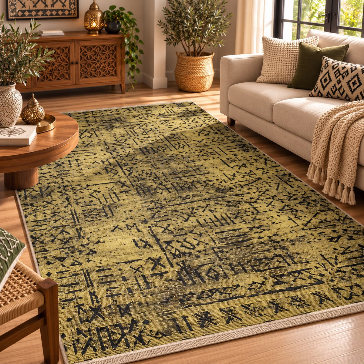 Alfombra Terciopelo verde musgo 2.80 x 1.80 metros