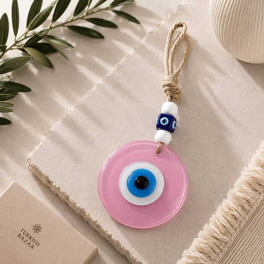 Ojo Turco Rosa T2; Ojo Turco Rosa T2 como pieza decorativa de inspiración turca, con detalles visibles en su diseño