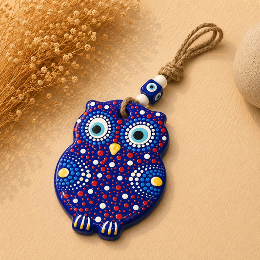 Búho Pintado; Búho Pintado como pieza decorativa de inspiración turca, con detalles visibles en su diseño