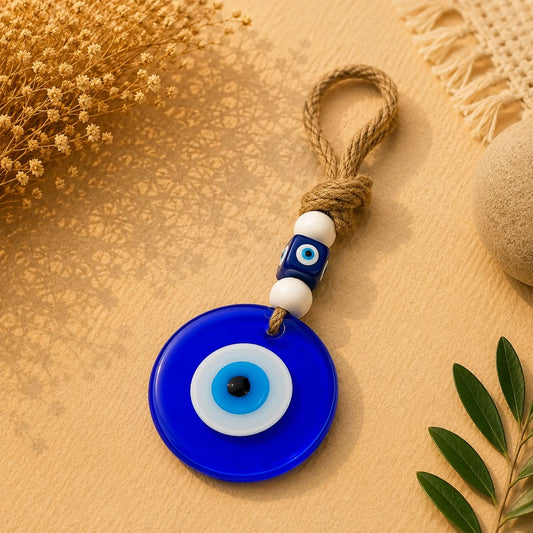 Ojo turco Azul; Ojo turco Azul como pieza decorativa de inspiración turca, con detalles visibles en su diseño