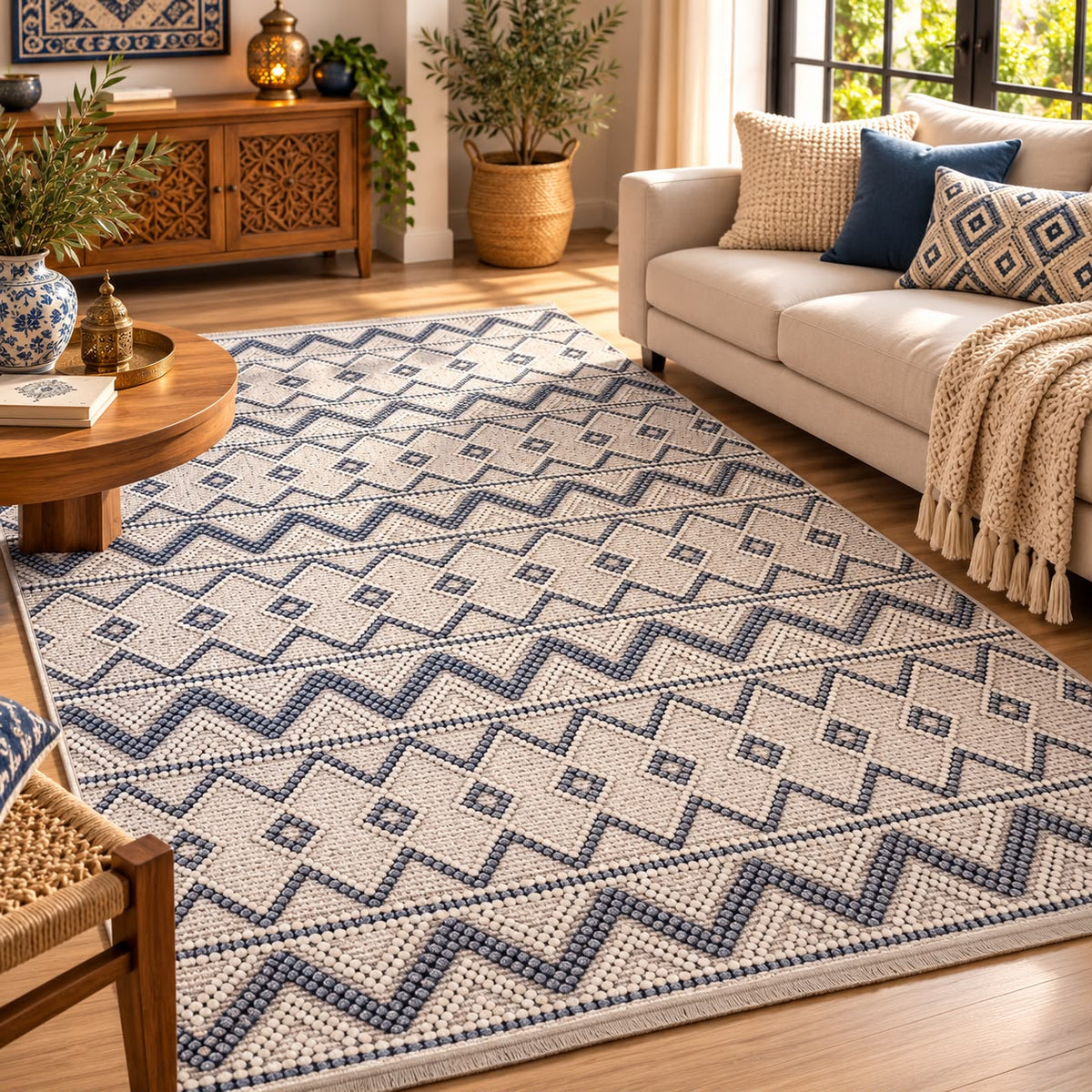 Alfombra Terciopelo Rombos 3x2 metros