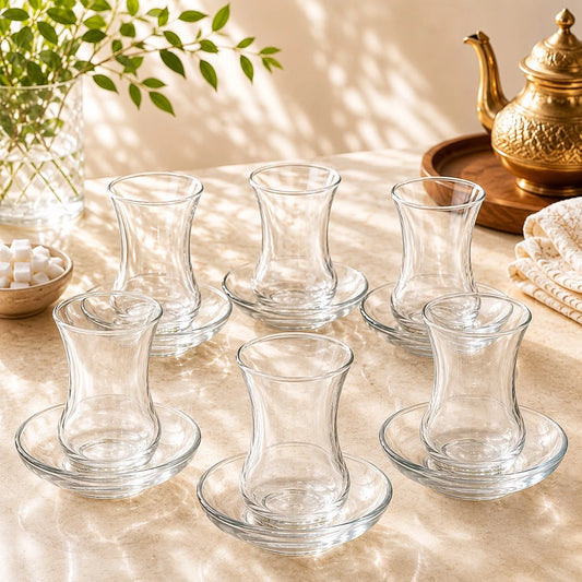 Juego de té Transparente; Juego de té Transparente con detalles visibles que realzan su presencia en la mesa o el hogar