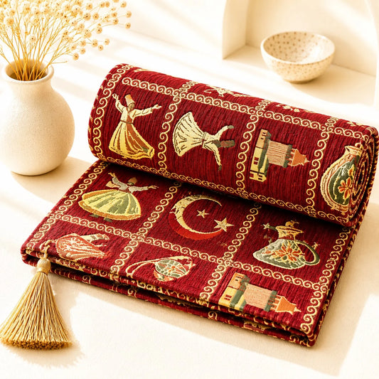 Mantón Tradicional; Mantón Tradicional con motivos textiles visibles y terminación decorativa